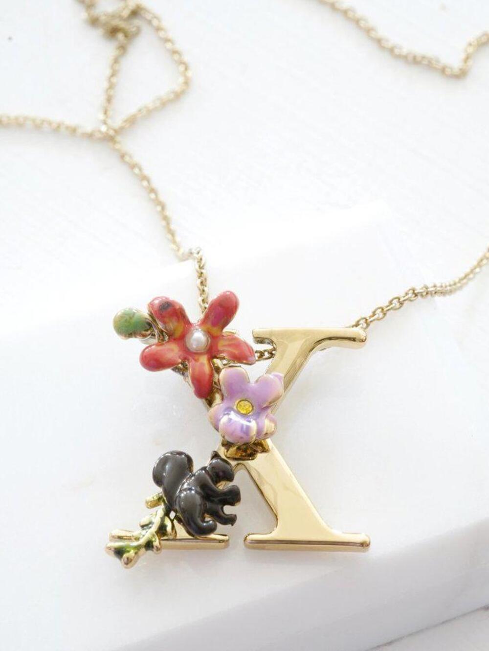 Les Nereides Blossoming Alphabet Letter Necklace
